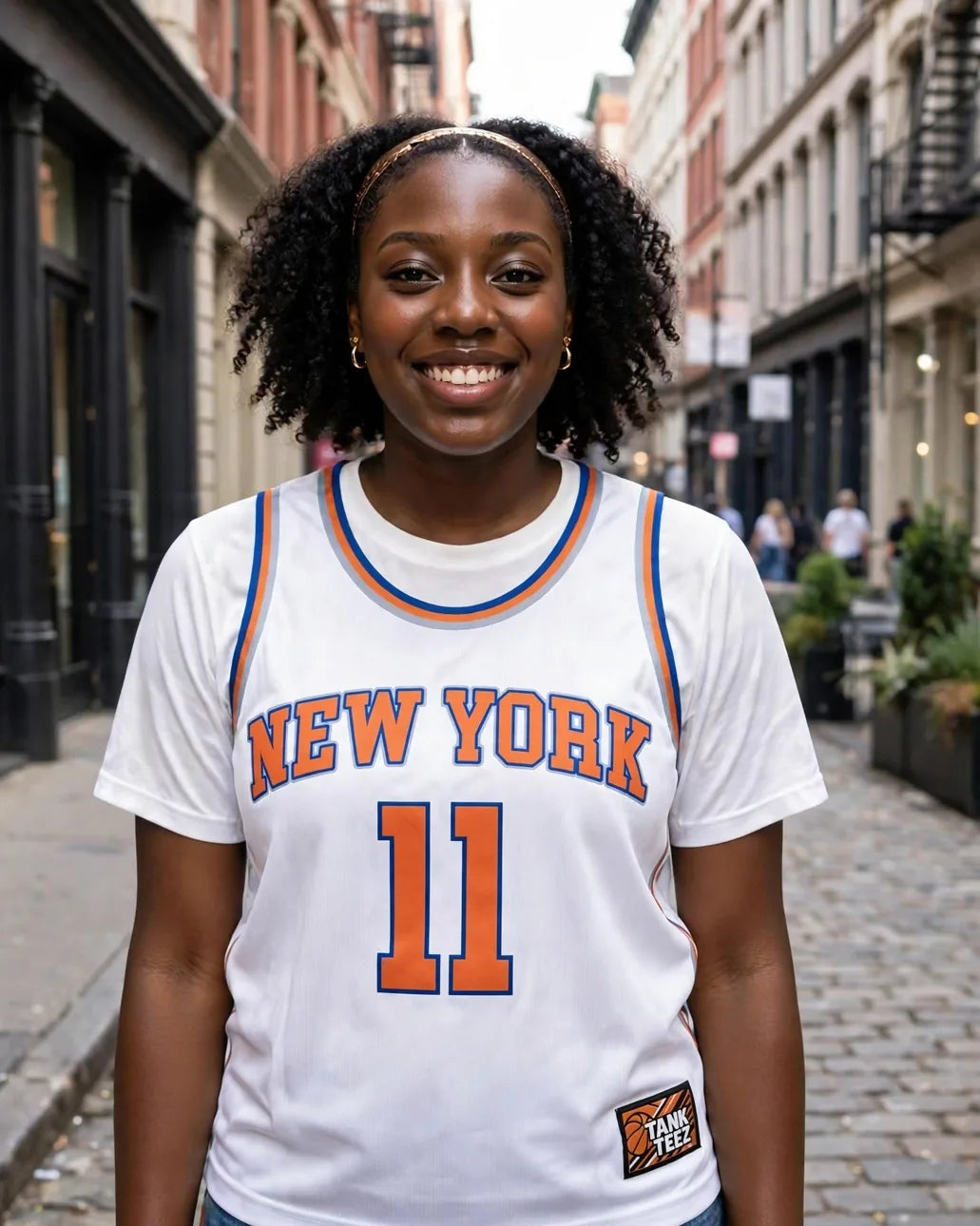 White MVP 11 jersey on a Soho street