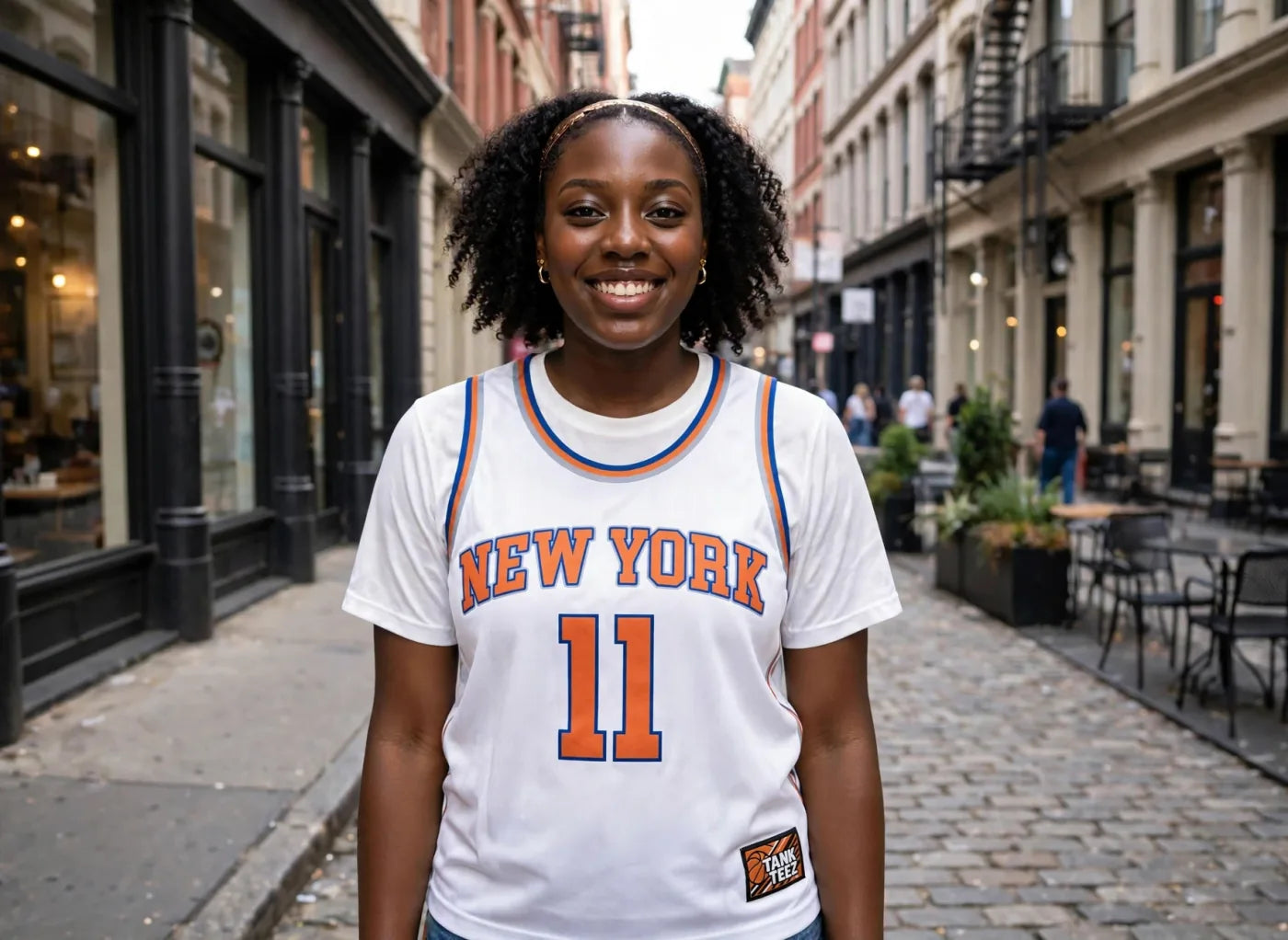 White jersey on a Soho street