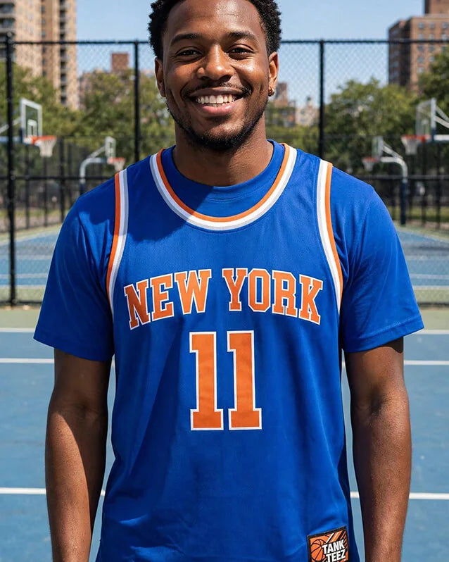 Close-up of the blue MVP 11 jersey front